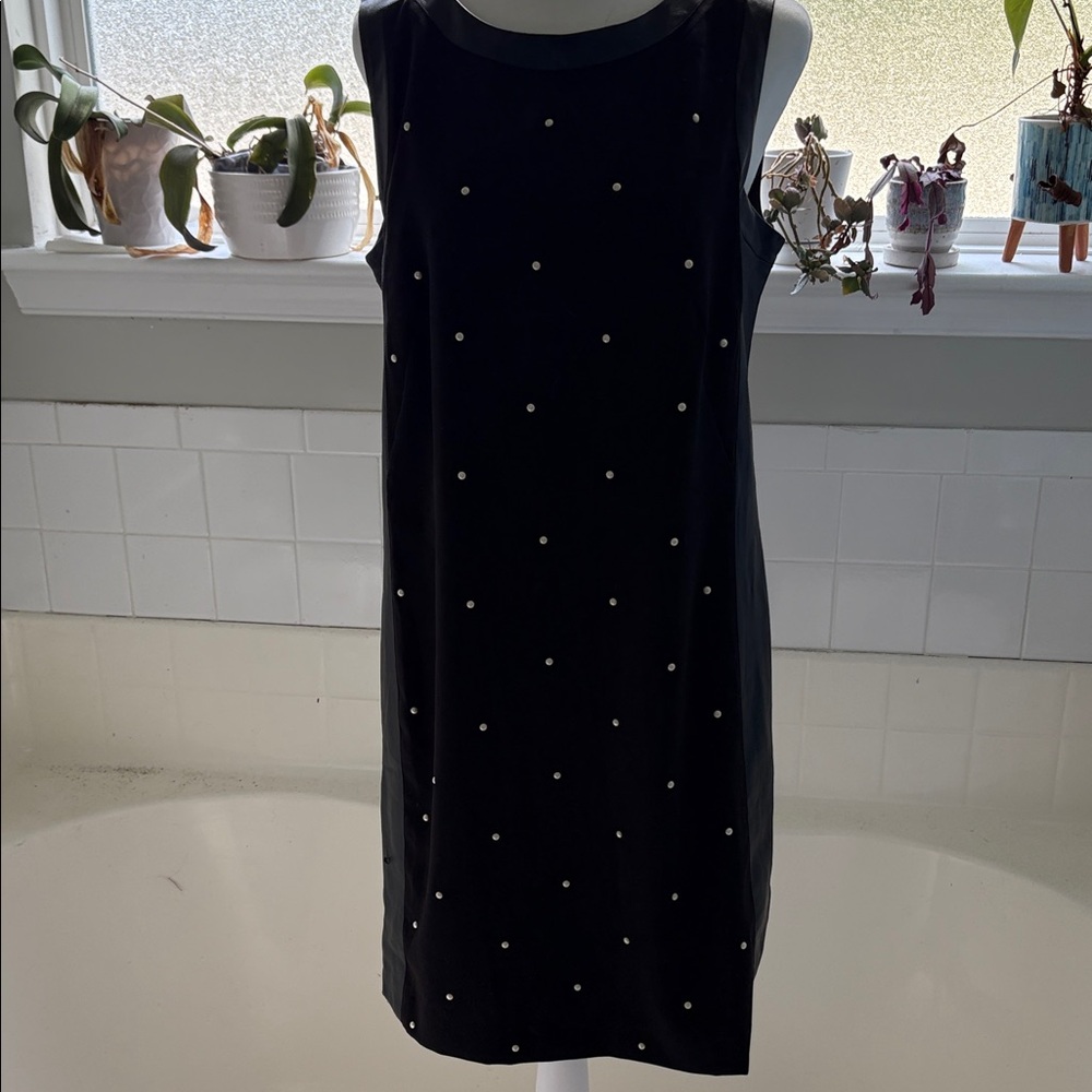 Ann Taylor Black Mini Dress with White Dots